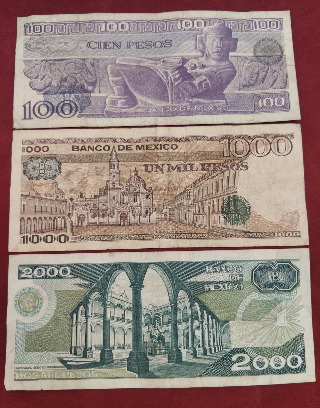 BANK OF MAXICO 100 ,1000 ,2000 PESOS (C999)
