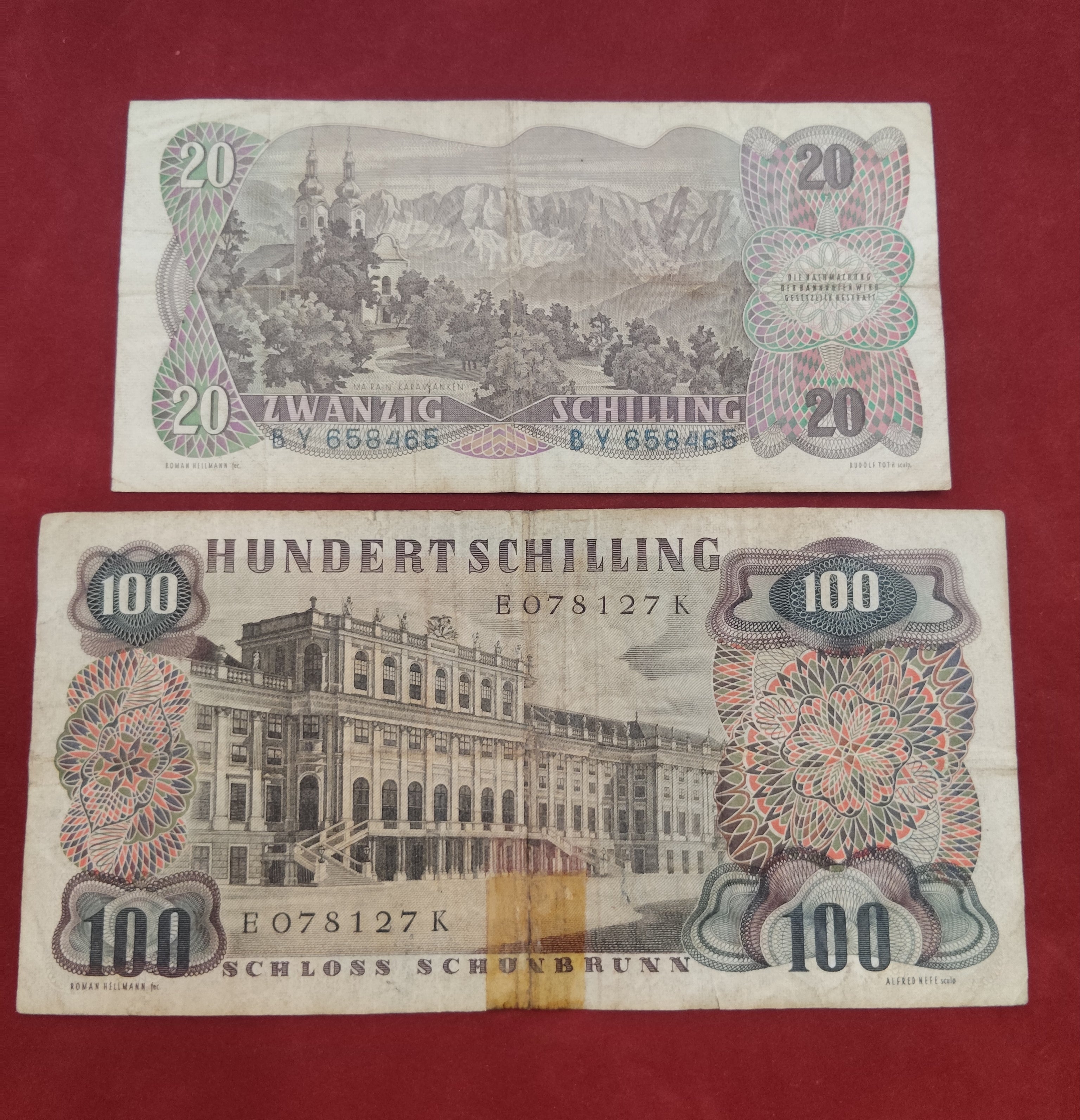 NATIONAL BANK OF AUSTRIA 20 ,100 SCHILLING (D458)