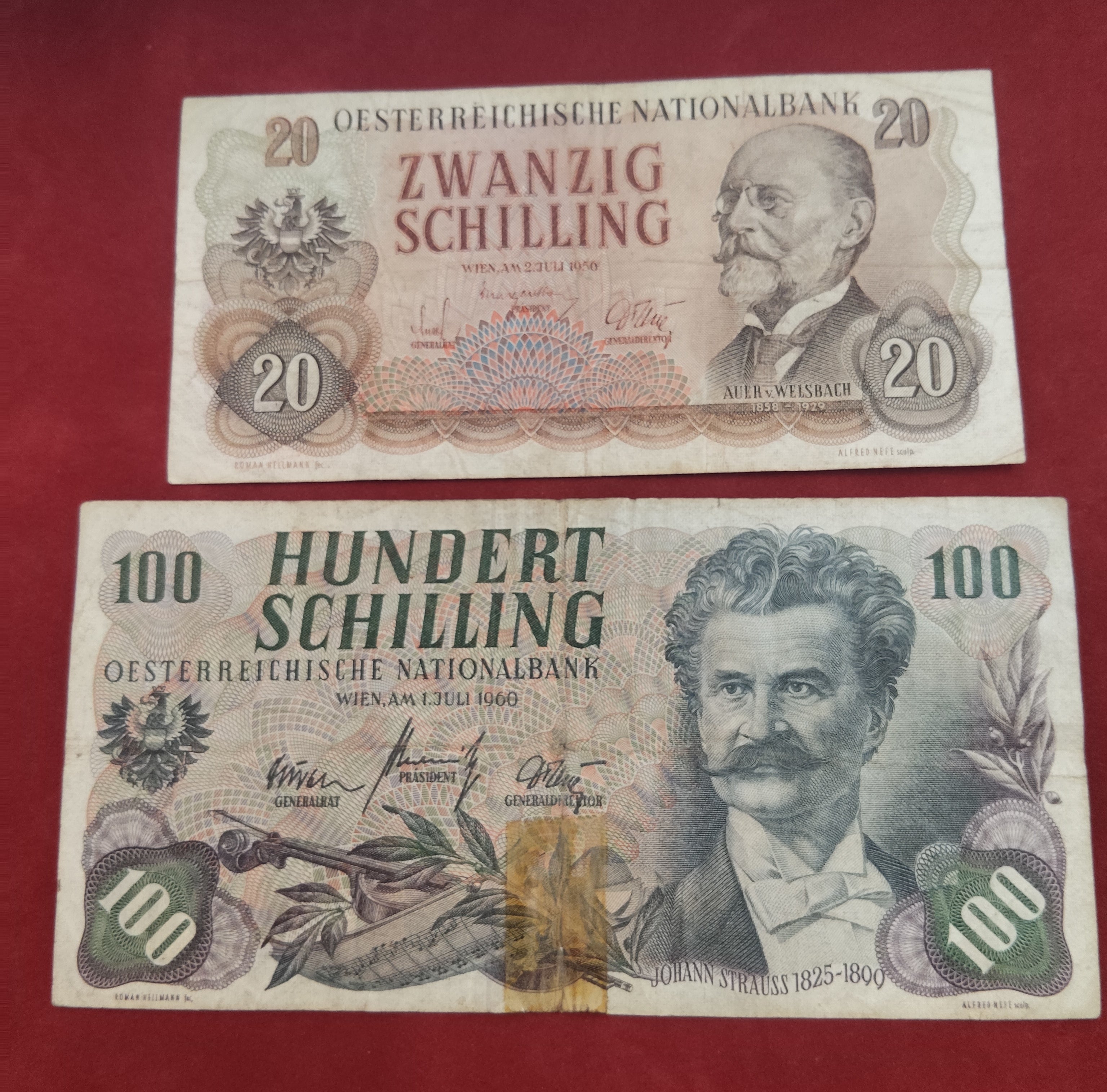 NATIONAL BANK OF AUSTRIA 20 ,100 SCHILLING (D458)