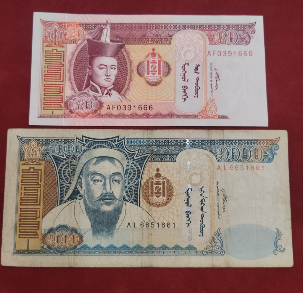 BANK OF MONGOLIA 20 ,1000 TOGROG (C614)