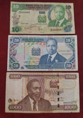 CENTRAL BANK OF KENYA 10 ,20 ,1000 SHILLINGS (D590)