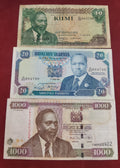 CENTRAL BANK OF KENYA 10 , 20 ,1000 SHILLINGS (D595)