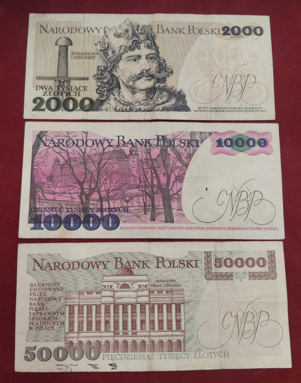 NATIONAL BANK OF POLAND 2000 ,10000 ,50000 ZLOTYS
