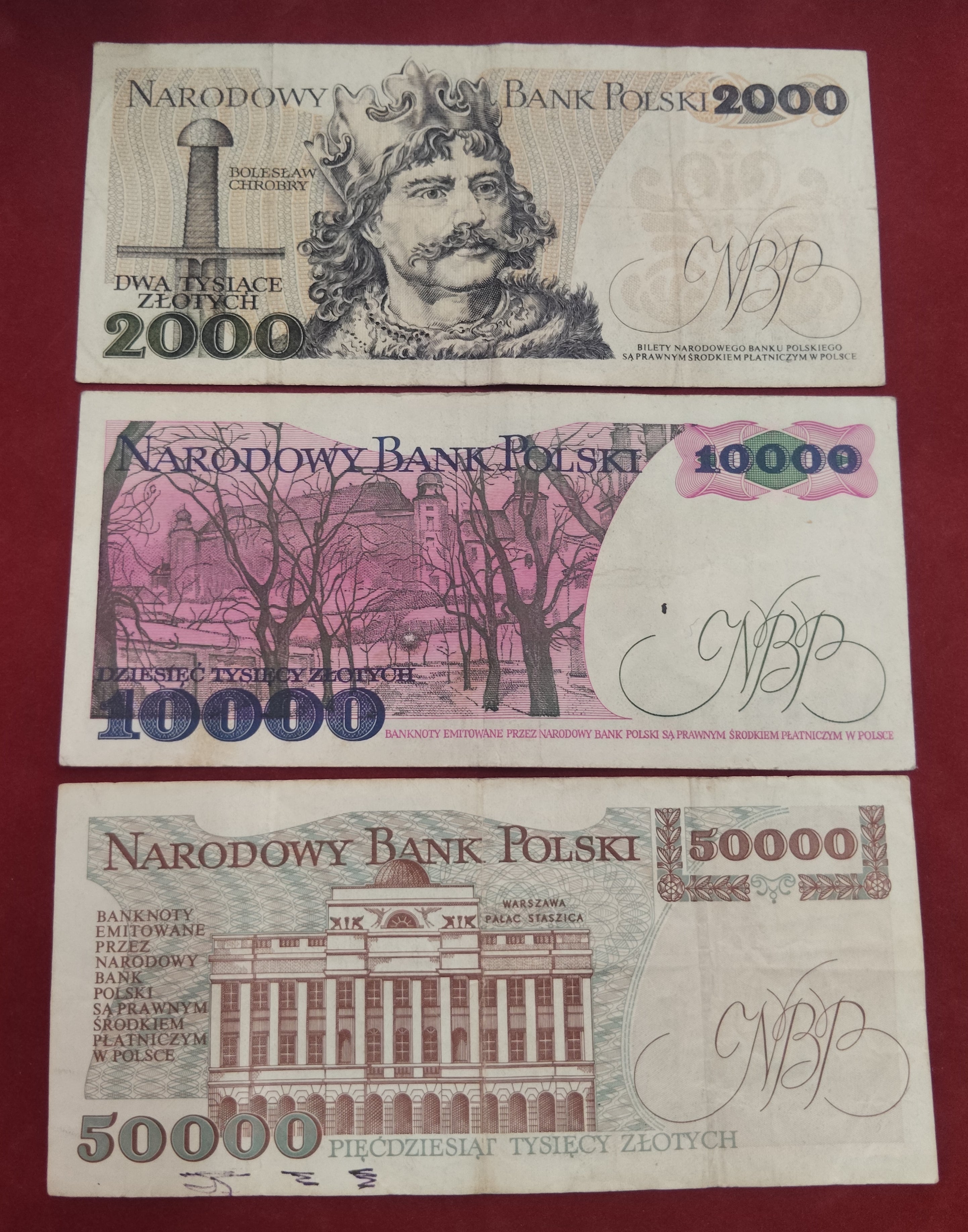 NATIONAL BANK OF POLAND 2000 ,10000 ,50000 ZLOTYS