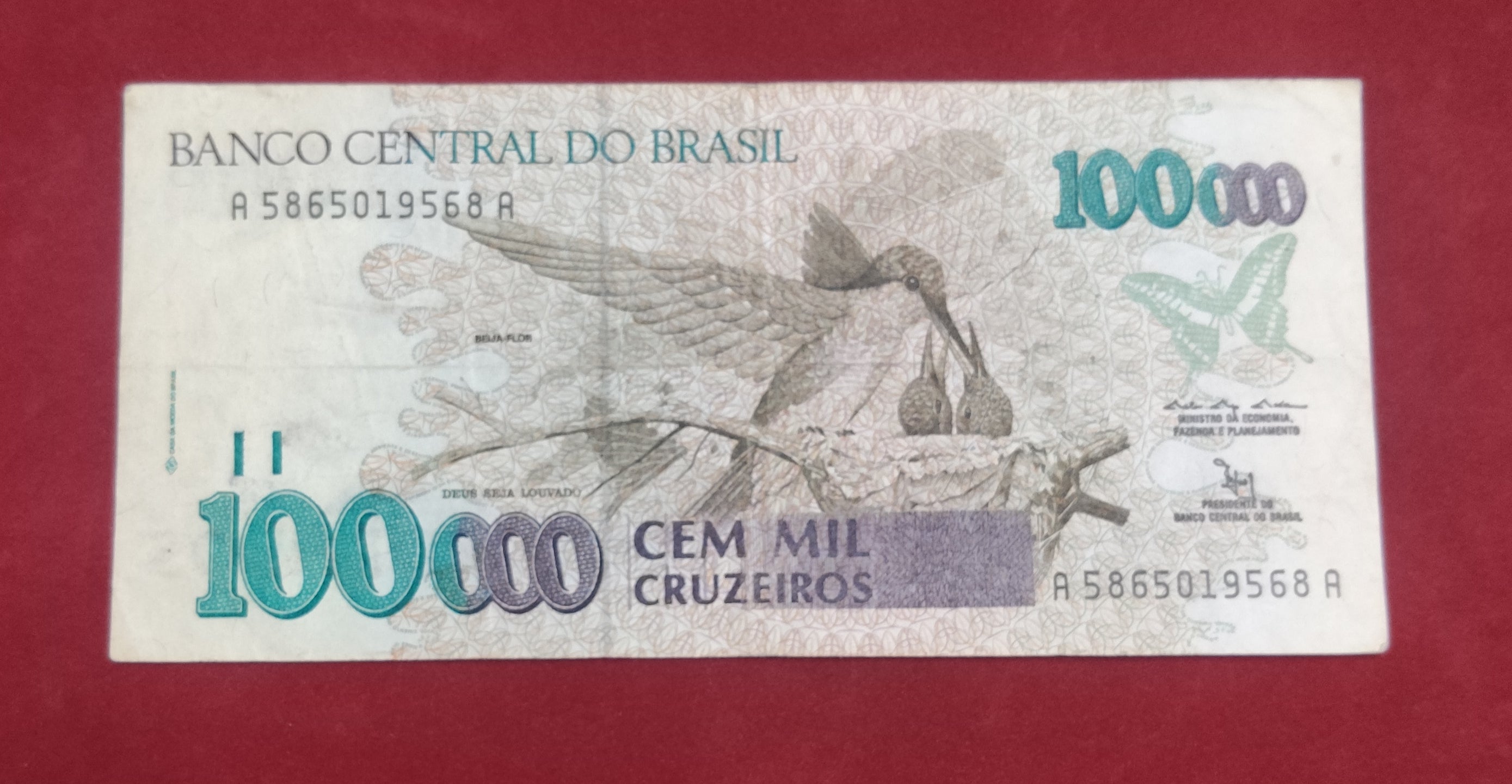 CENTRAL BANK OF BRASIL 100000 CRUZEIROS (C759)