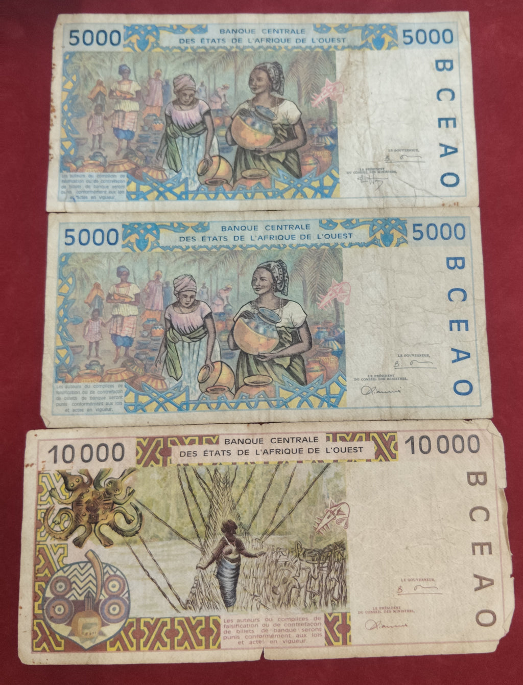 CENTRAL BANK OF WEST AFRICAN STATES 5000 ,10000 FRANCS (Y243)