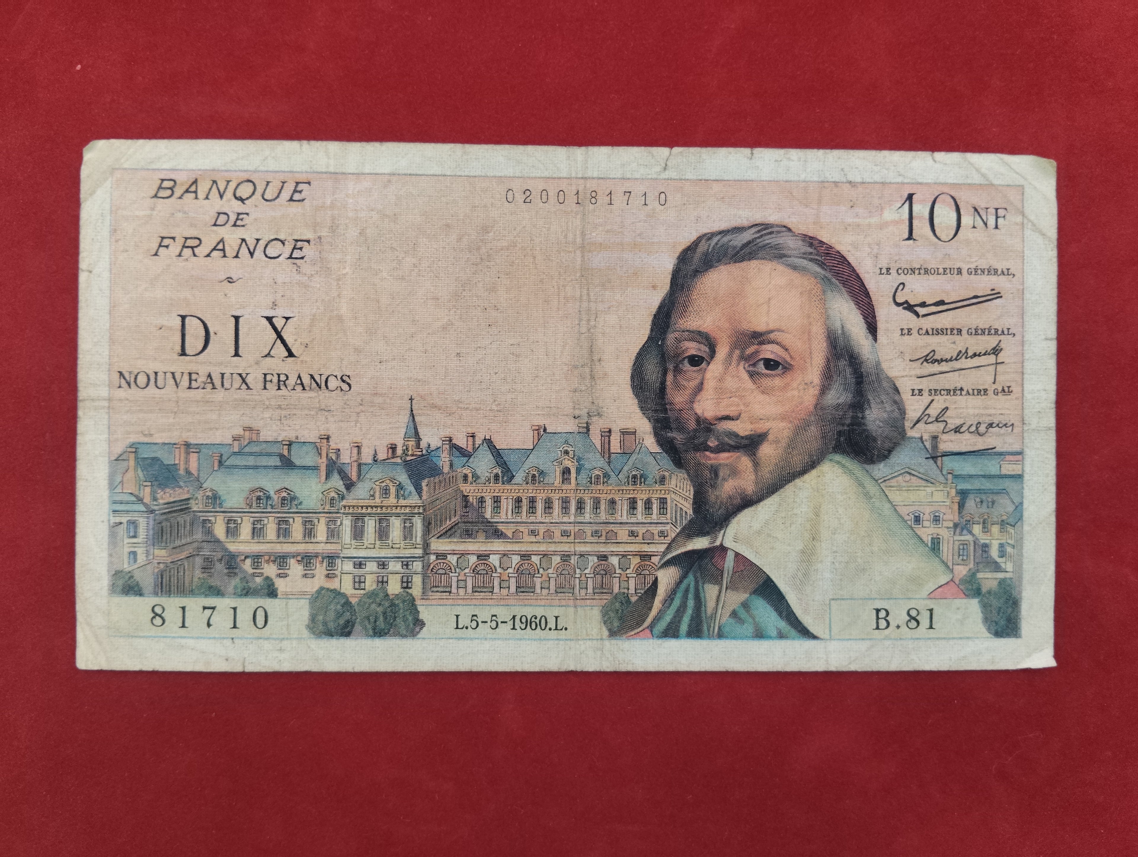 BANK OF FRANCE 10 NOUVEAUX FRANCS&nbsp;