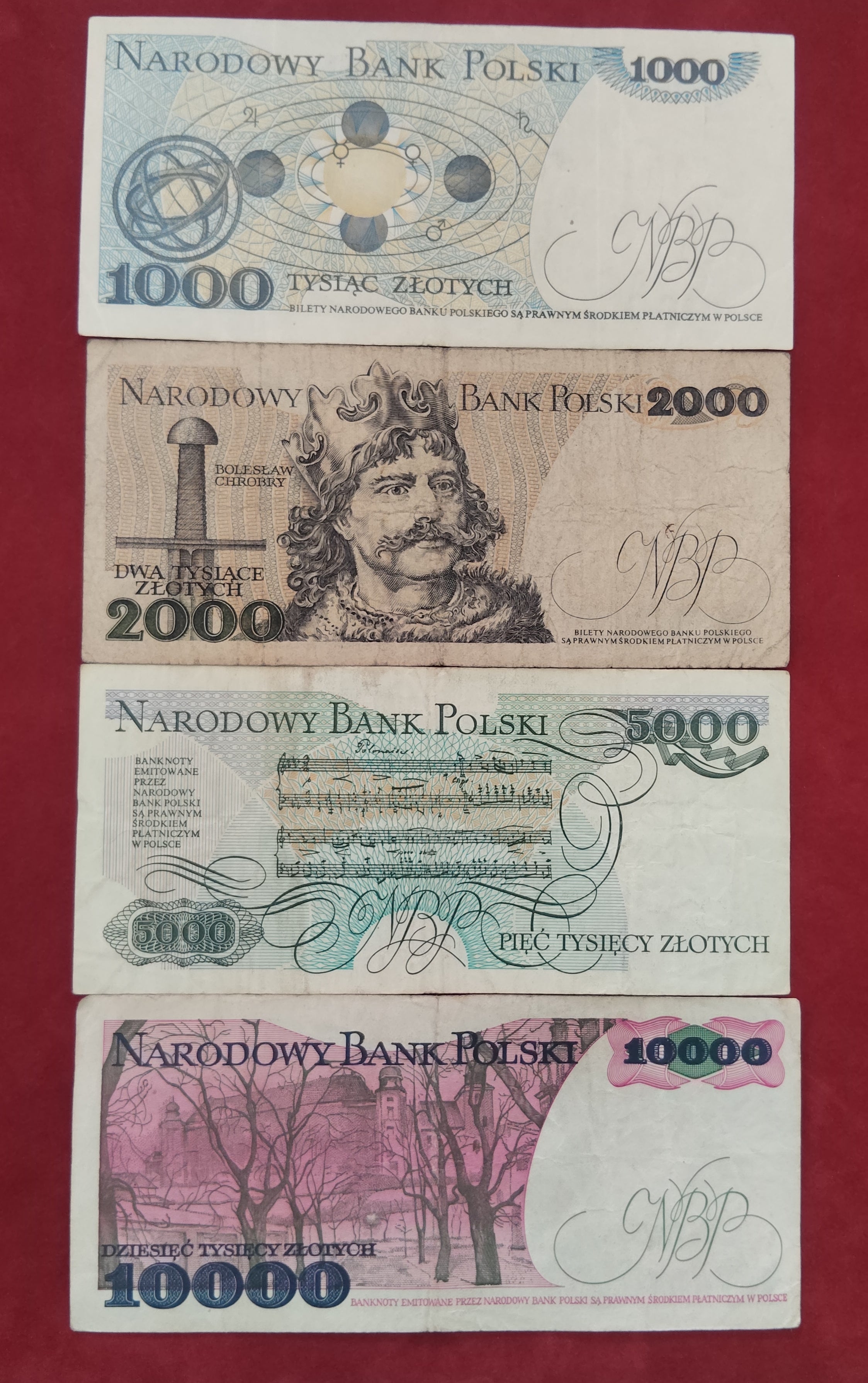 NATIONAL BANK OF POLAND 50 ,100 ,200 ,500 ,1000 ,2000 ,5000 ,10000 ZLOTYCH (D404)