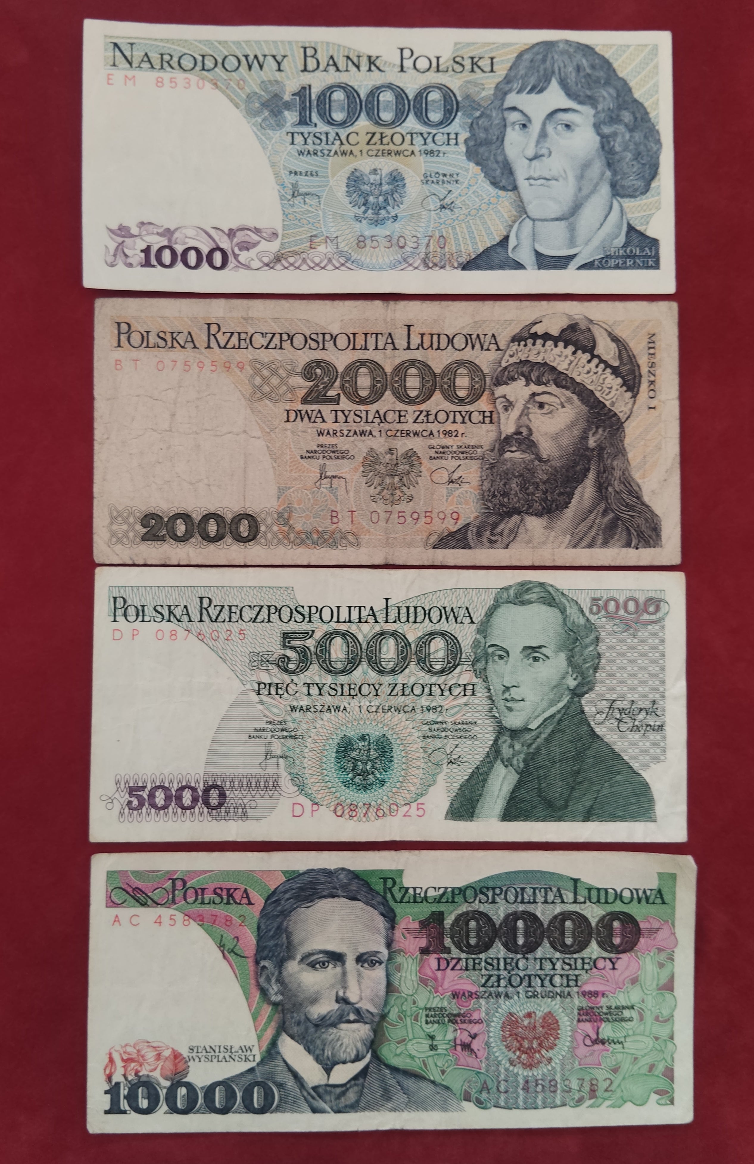 NATIONAL BANK OF POLAND 50 ,100 ,200 ,500 ,1000 ,2000 ,5000 ,10000 ZLOTYCH (D404)
