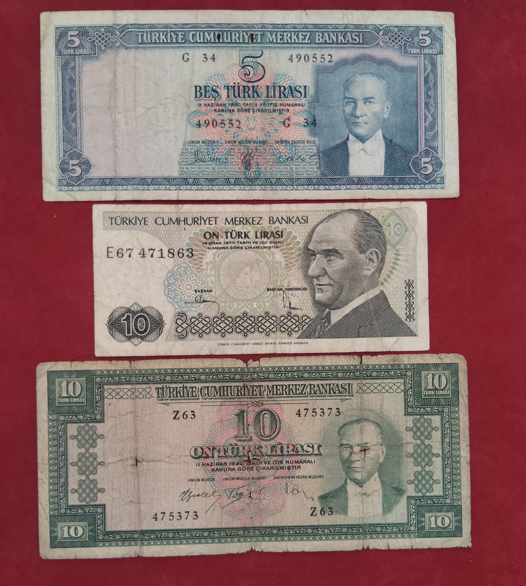 CENTRAL BANK OF TURKEY 5 ,10  LIRA (D608)