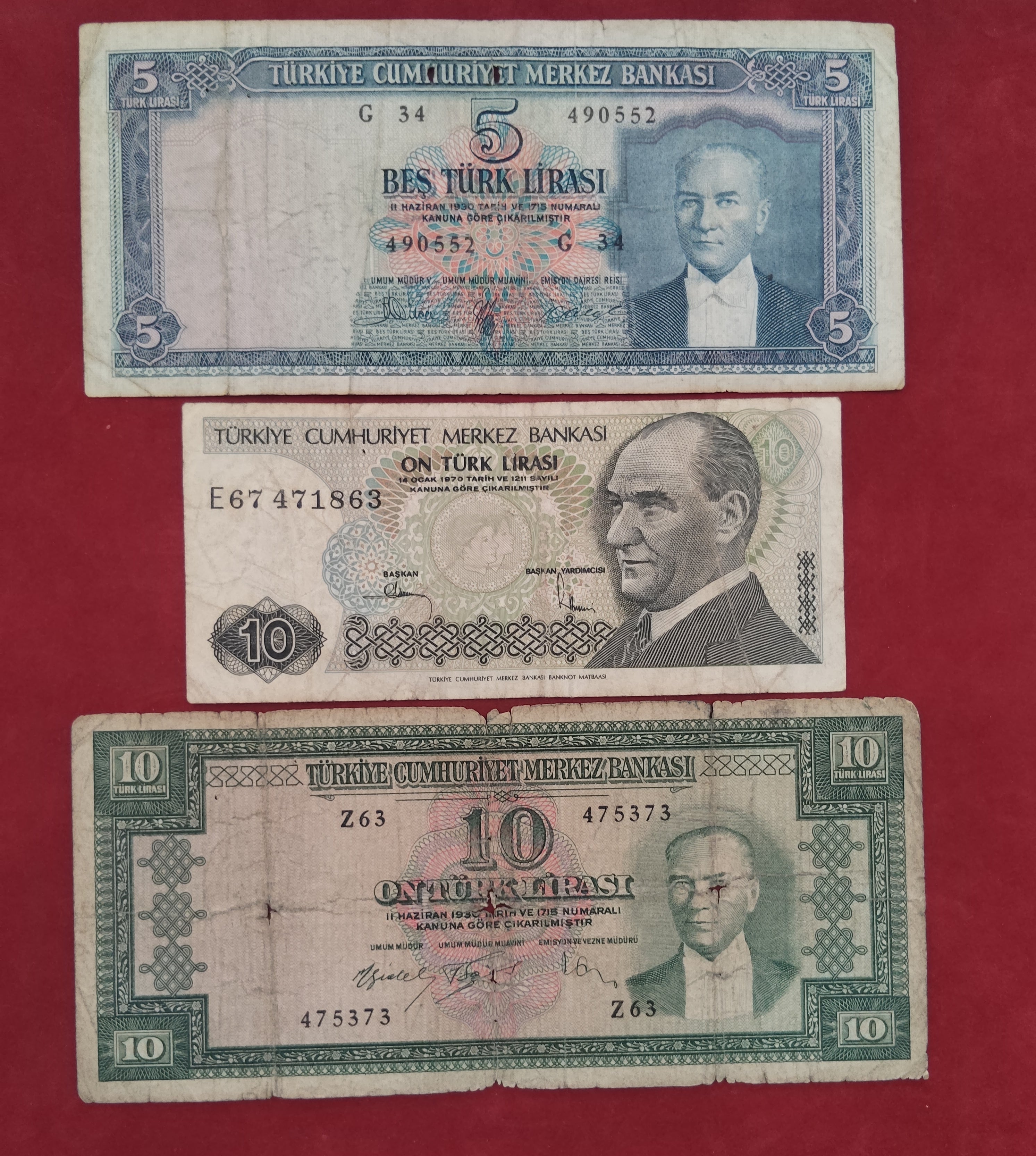 CENTRAL BANK OF TURKEY 5 ,10  LIRA (D608)