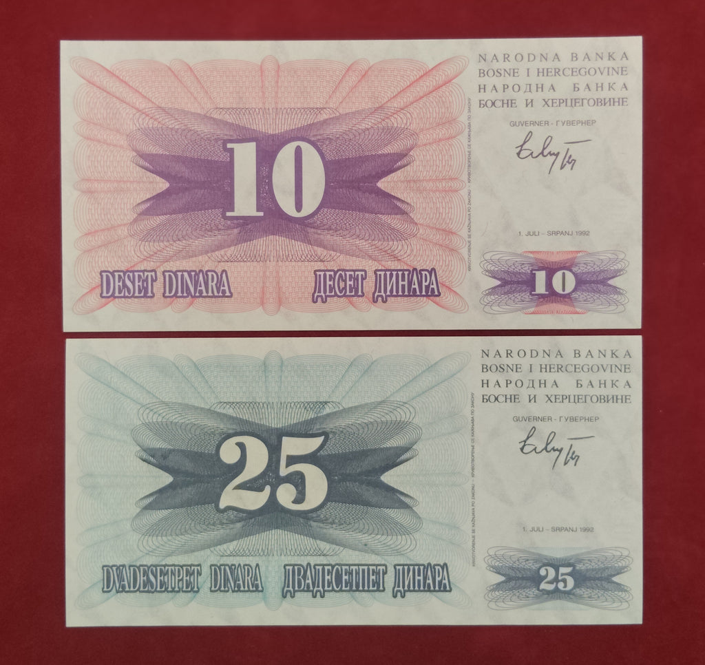 FEDERAL REPUBLIC BANK OF BOSNA AND HERCEGOVINA 10 ,25 ,50 ,100 DINARA (C465)