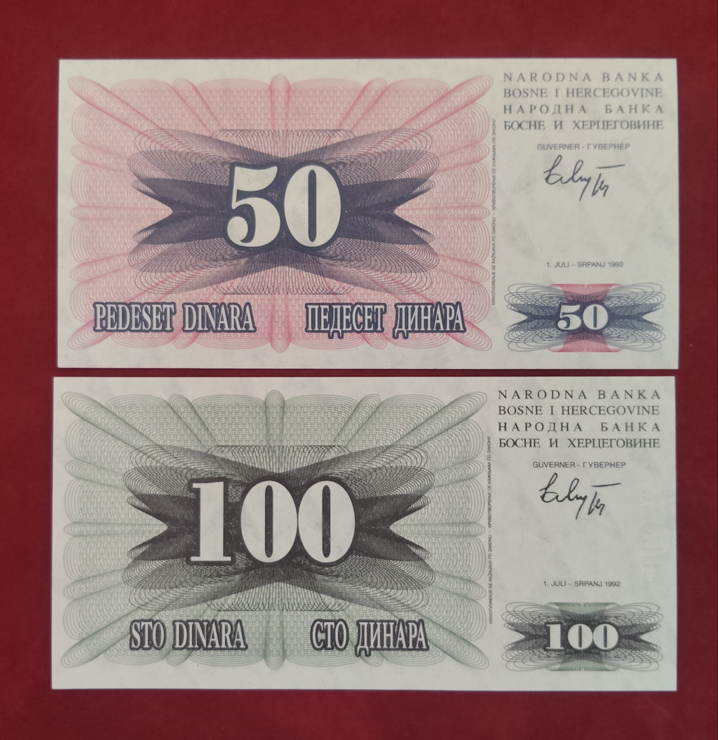 FEDERAL REPUBLIC BANK OF BOSNA AND HERCEGOVINA 10 ,25 ,50 ,100 DINARA (C465)