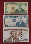 CENTRAL BANK OF KENYA 10 ,20 ,1000 SHILLINGS (D596)