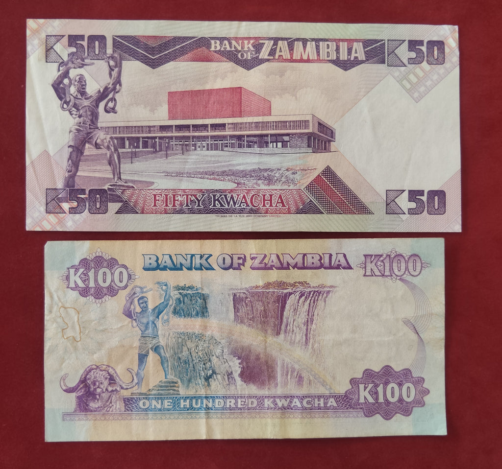 BANK OF ZAMBIA 2 ,50 ,100 KWACHA (D103)