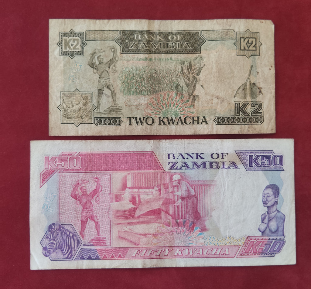 BANK OF ZAMBIA 2 ,50 ,100 KWACHA (D103)