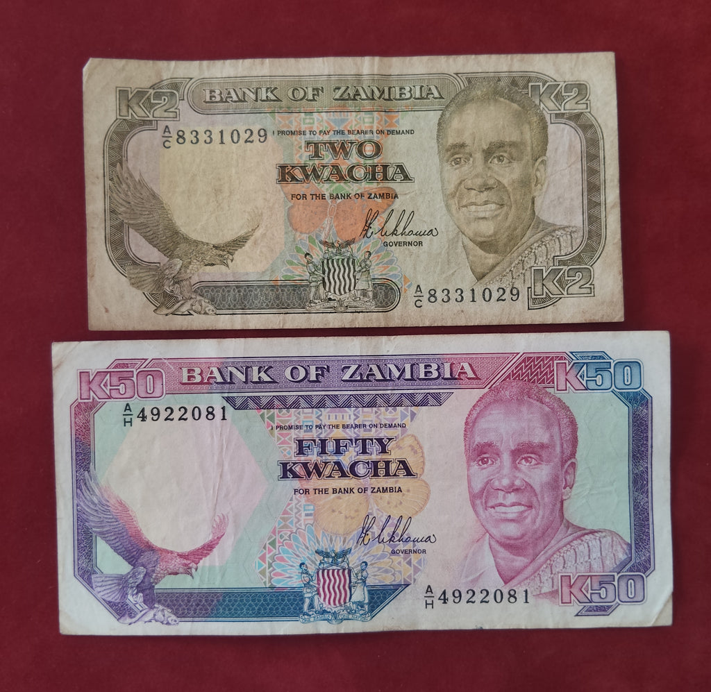 BANK OF ZAMBIA 2 ,50 ,100 KWACHA (D103)