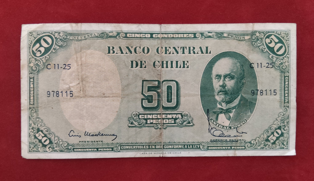 CENTRAL BANK OF CHILE 50 PESOS (Y189)