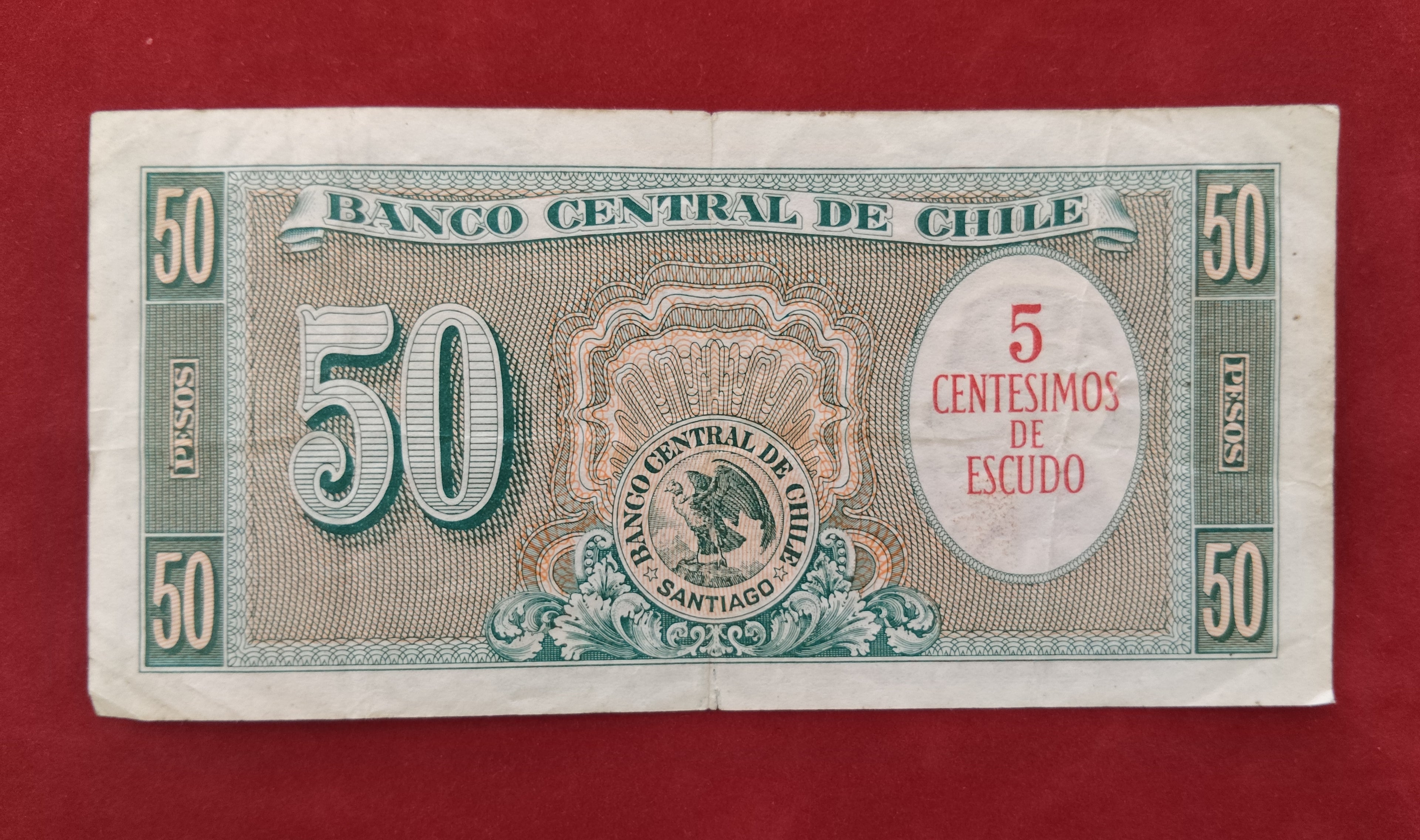 CENTRAL BANK OF CHILE 50 PESOS (Y189)