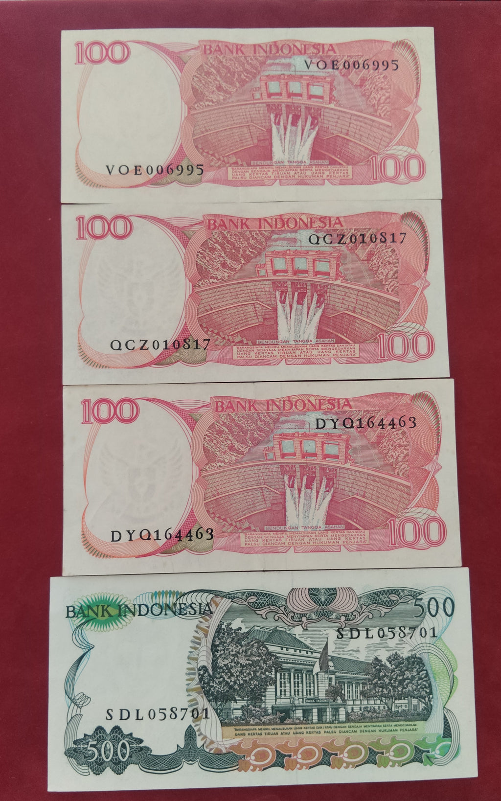 BANK OF INDONESIA 100 ,500 RUPIAH (D546)