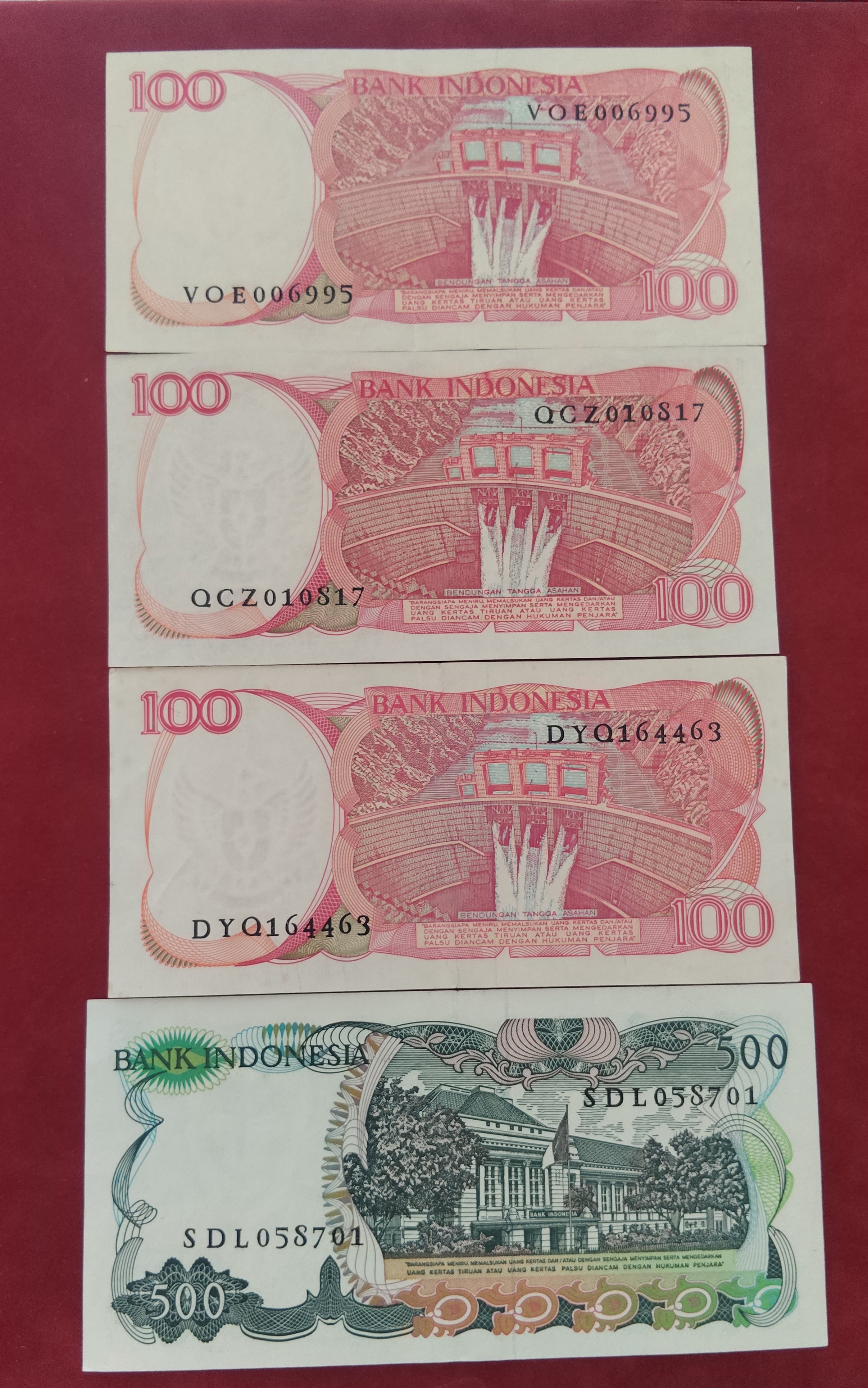 BANK OF INDONESIA 100 ,500 RUPIAH (D546)