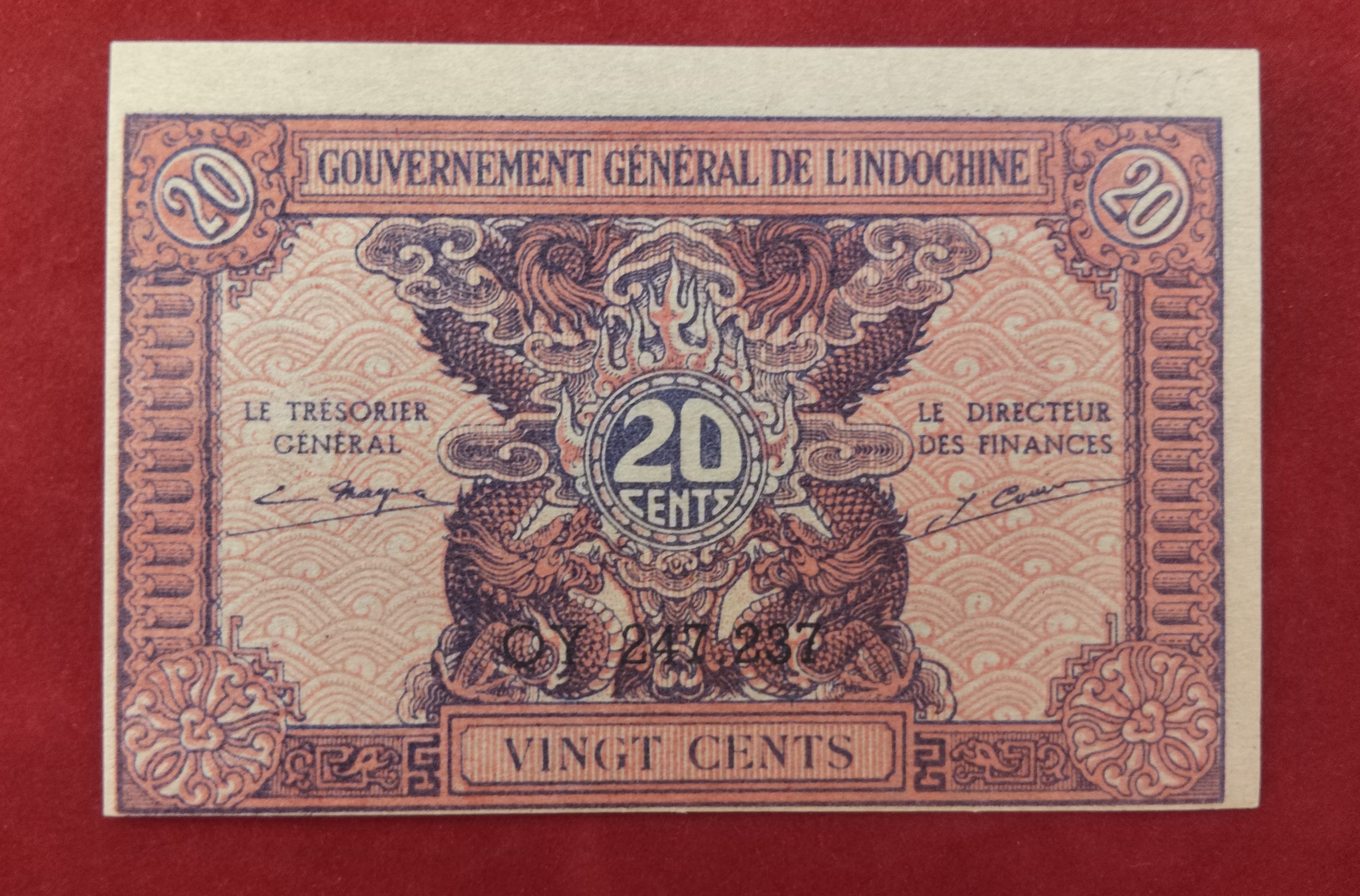 GENERAL GOVERNMENT BANK OF INDOCHINE 20 CENTS (V479)