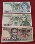 NATIONAL BANK OF POLAND 1000 ,5000 ,10000 ZLOTYCH (D400)