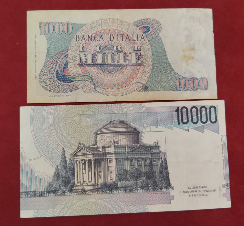 BANK OF ITALY 1000 ,10000 LIRE (D316)
