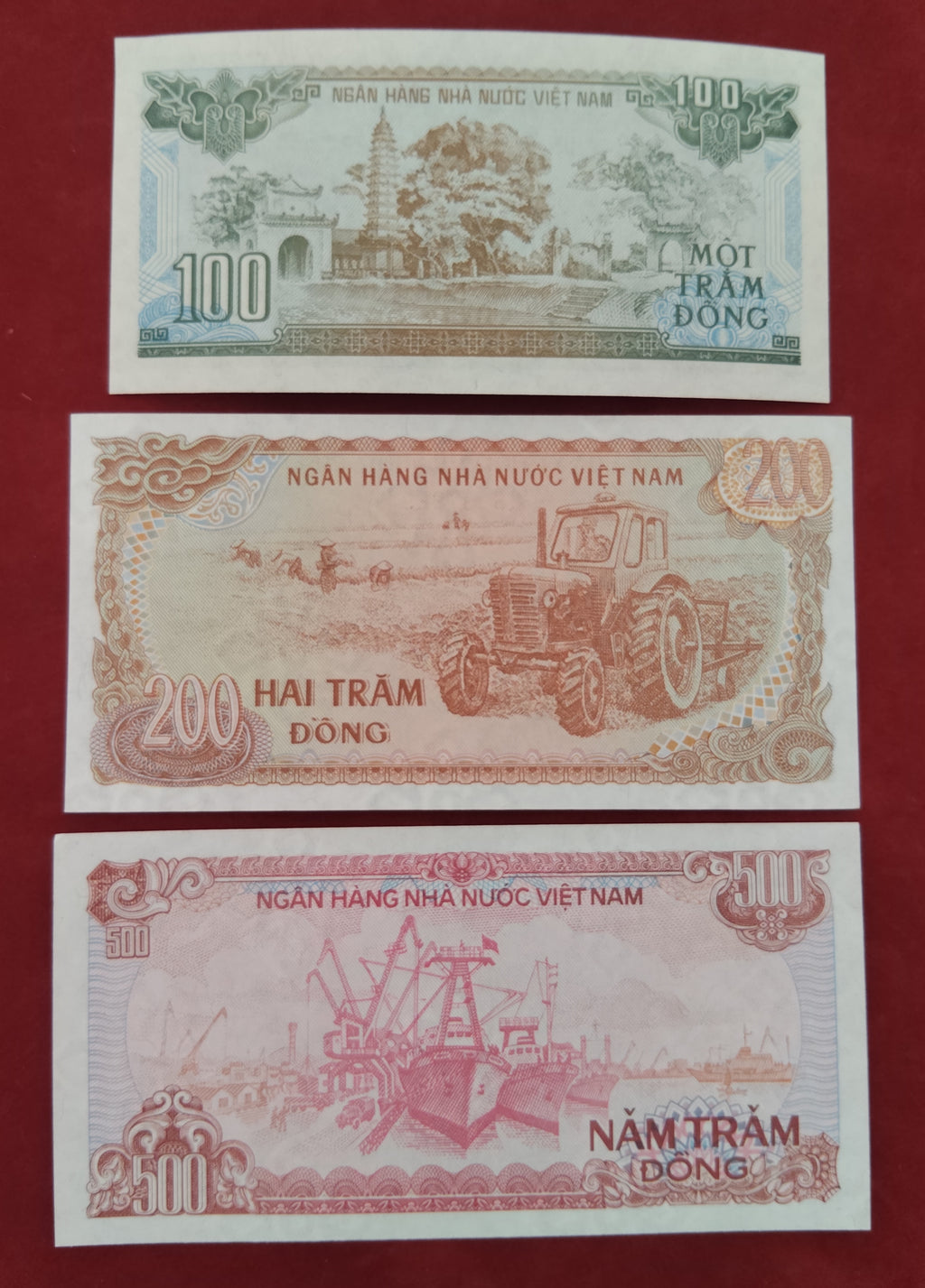STATE BANK OF VIETNAM 100 ,200 ,500 DONG (C398)