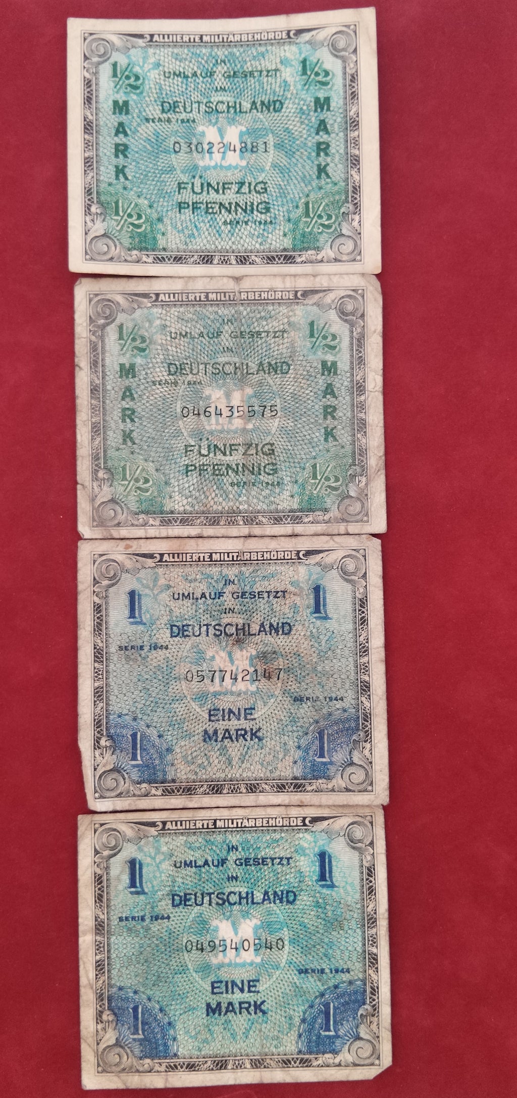 BANK OF  ALLIED MILITARY COMMAND   1/2 ,1 MARK 2 ,5 ,10 LIRE (1076)
