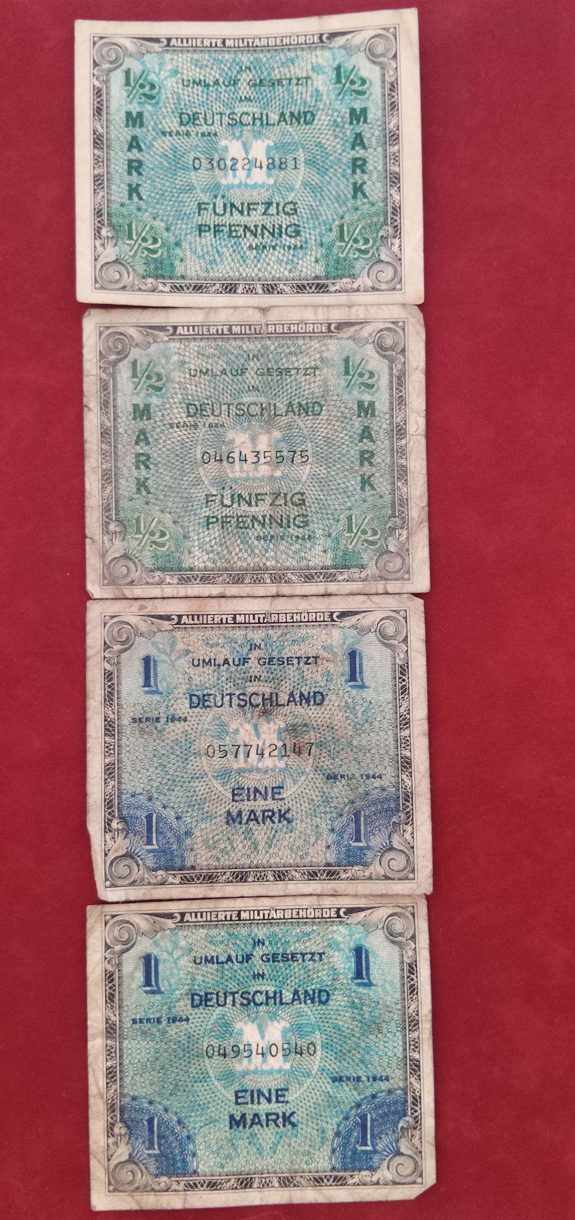 BANK OF  ALLIED MILITARY COMMAND   1/2 ,1 MARK 2 ,5 ,10 LIRE (1076)