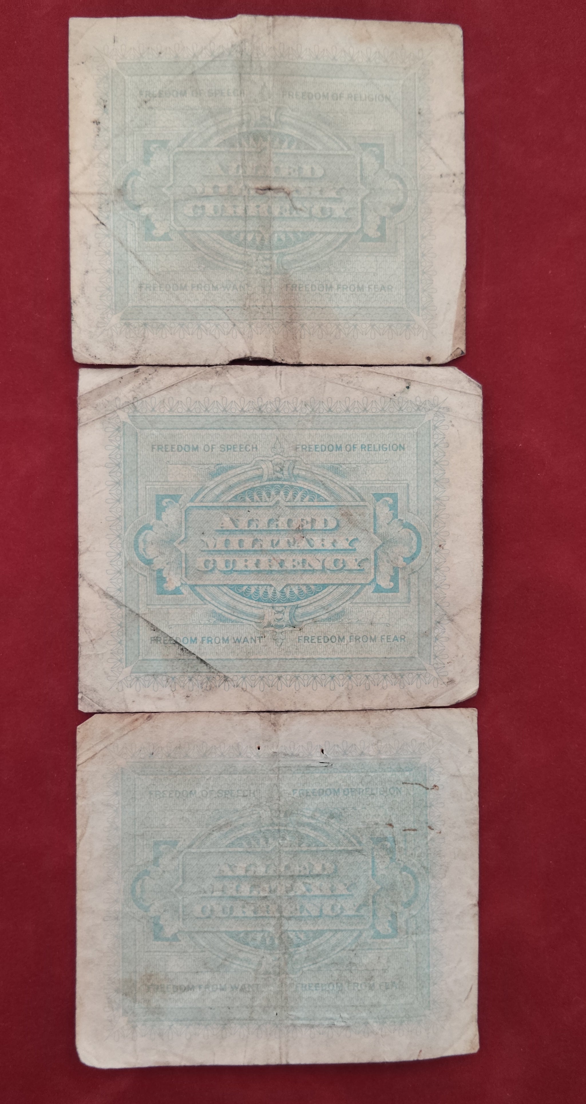 BANK OF  ALLIED MILITARY COMMAND   1/2 ,1 MARK 2 ,5 ,10 LIRE (1076)