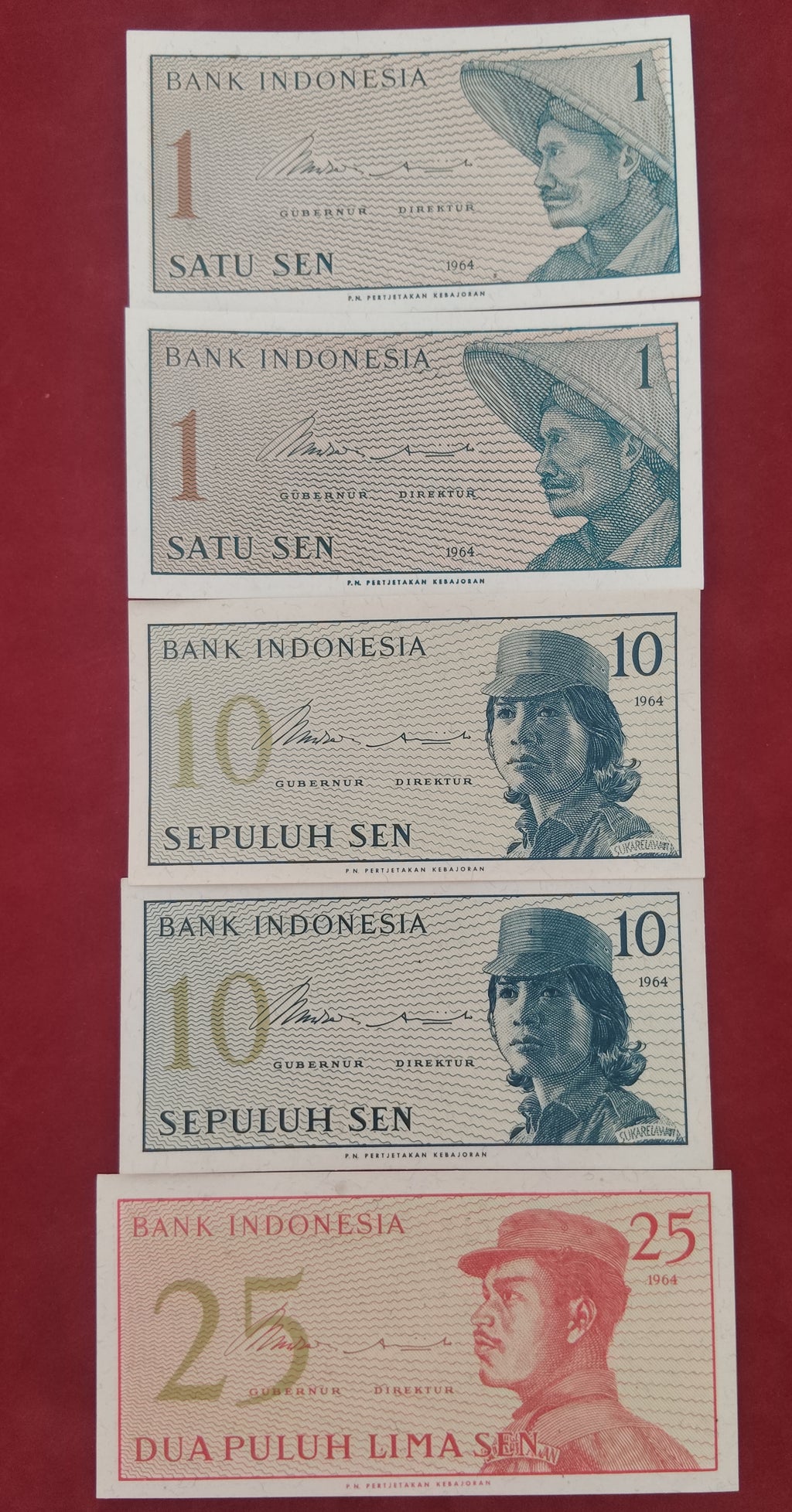 BANK OF INDONESIA 1 ,10 ,25 SEN (D438)