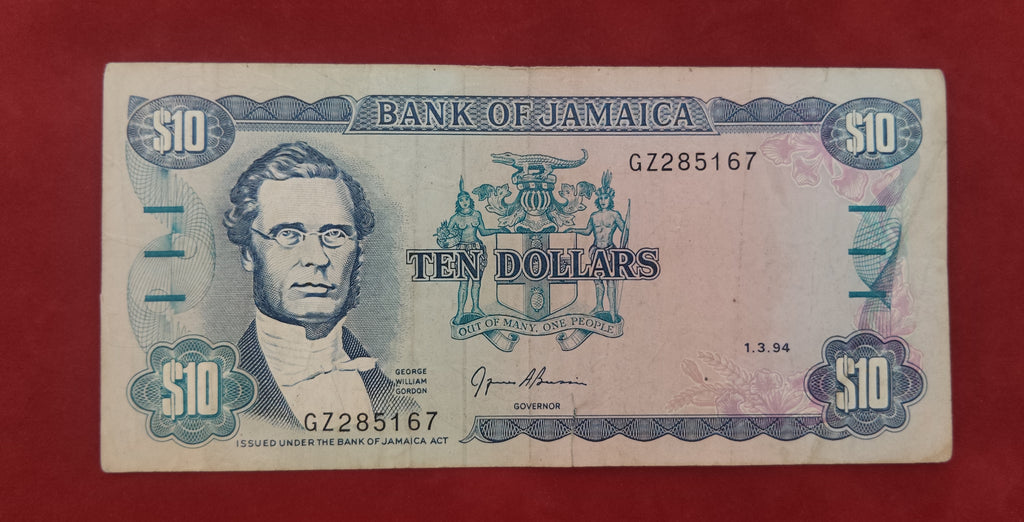 BANK OF JAMAICA 10 DOLLARS (D659)