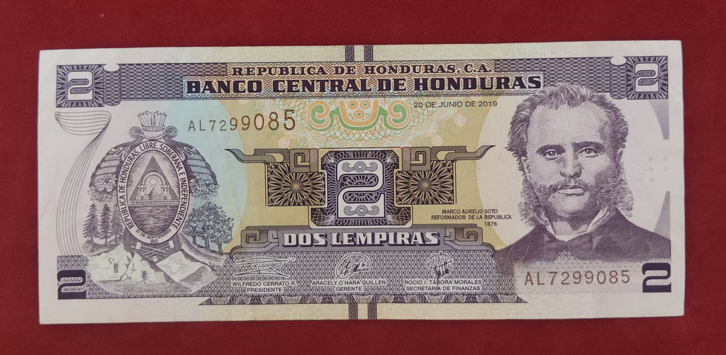 CENTRAL BANK OF HONDURAS 2 LEMPIRAS (C334)