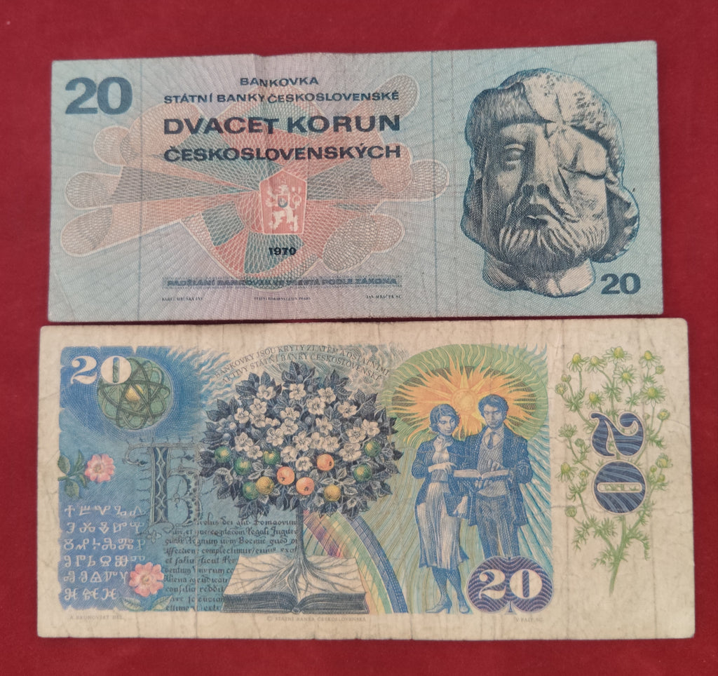 STATE BANK OF CESKOSLOVENSKYCH 20 KORUN (D406)