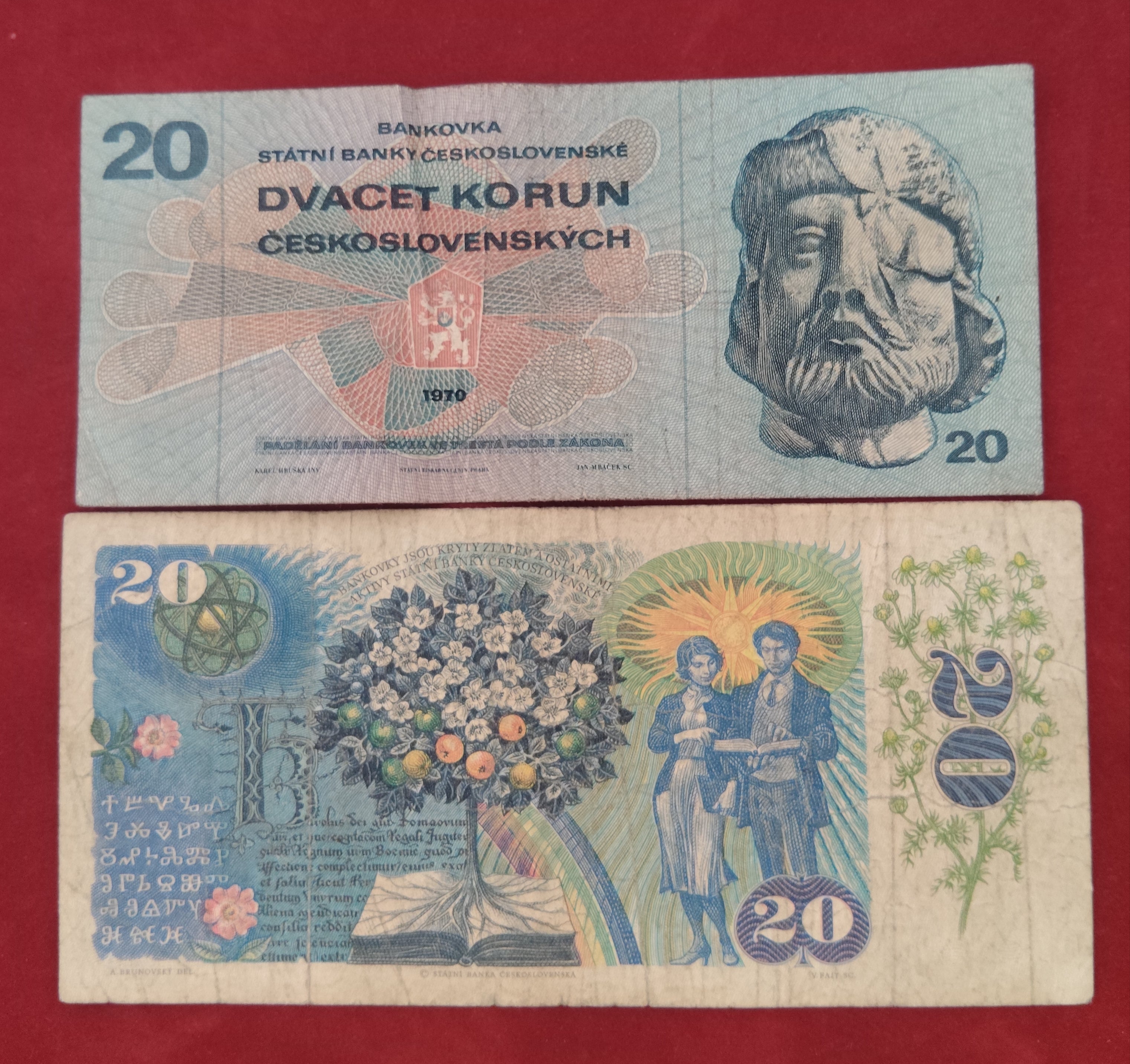 STATE BANK OF CESKOSLOVENSKYCH 20 KORUN (D406)