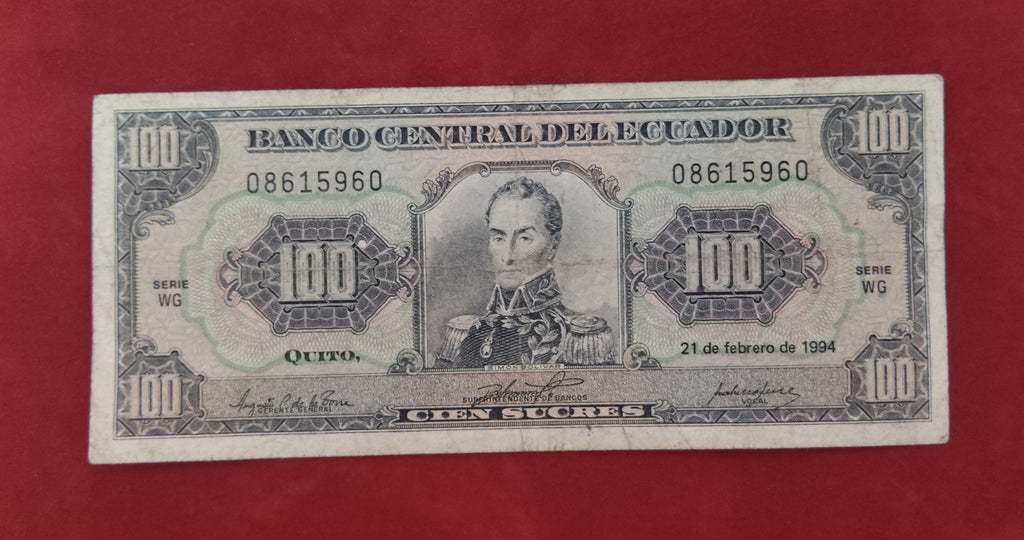CENTRAL BANK OF ECUADOR 100 SUCRES (D689)