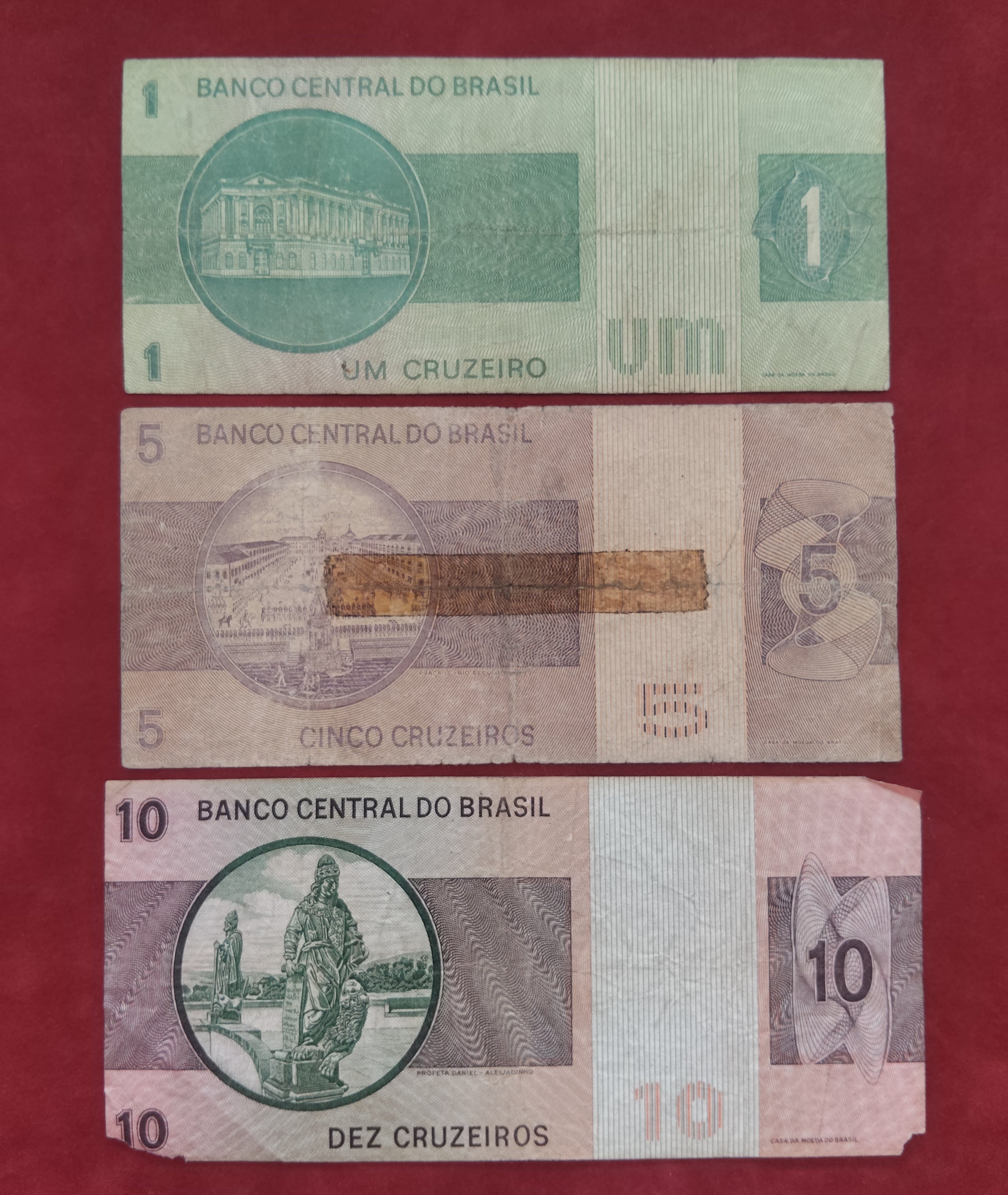 CENTRAL BANK OF BRASIL 1 ,5 ,10 CRUZEIROS (C347)