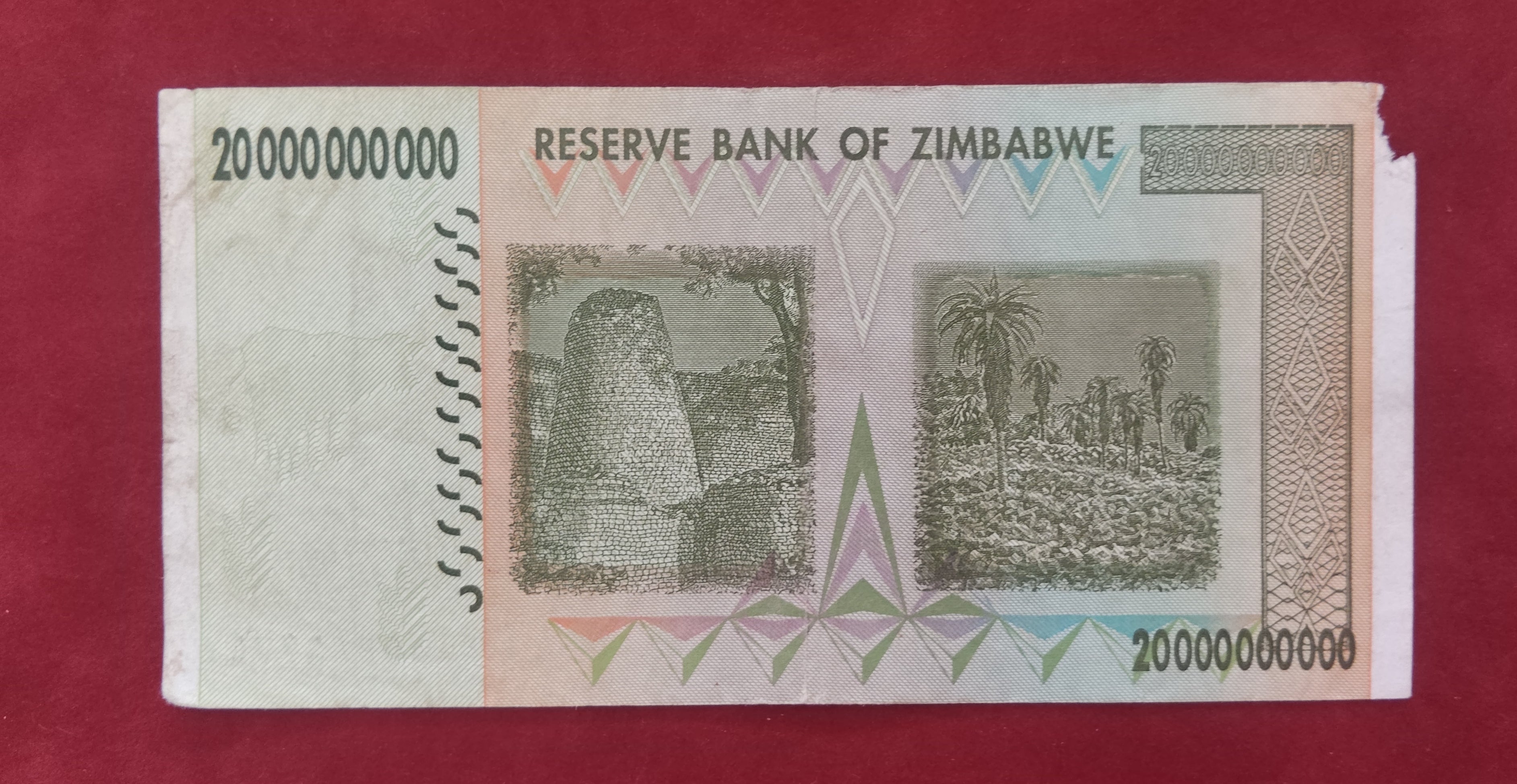 RESERVE BANK OF ZIMBABWE 20000000000 DOLLARS (D366)