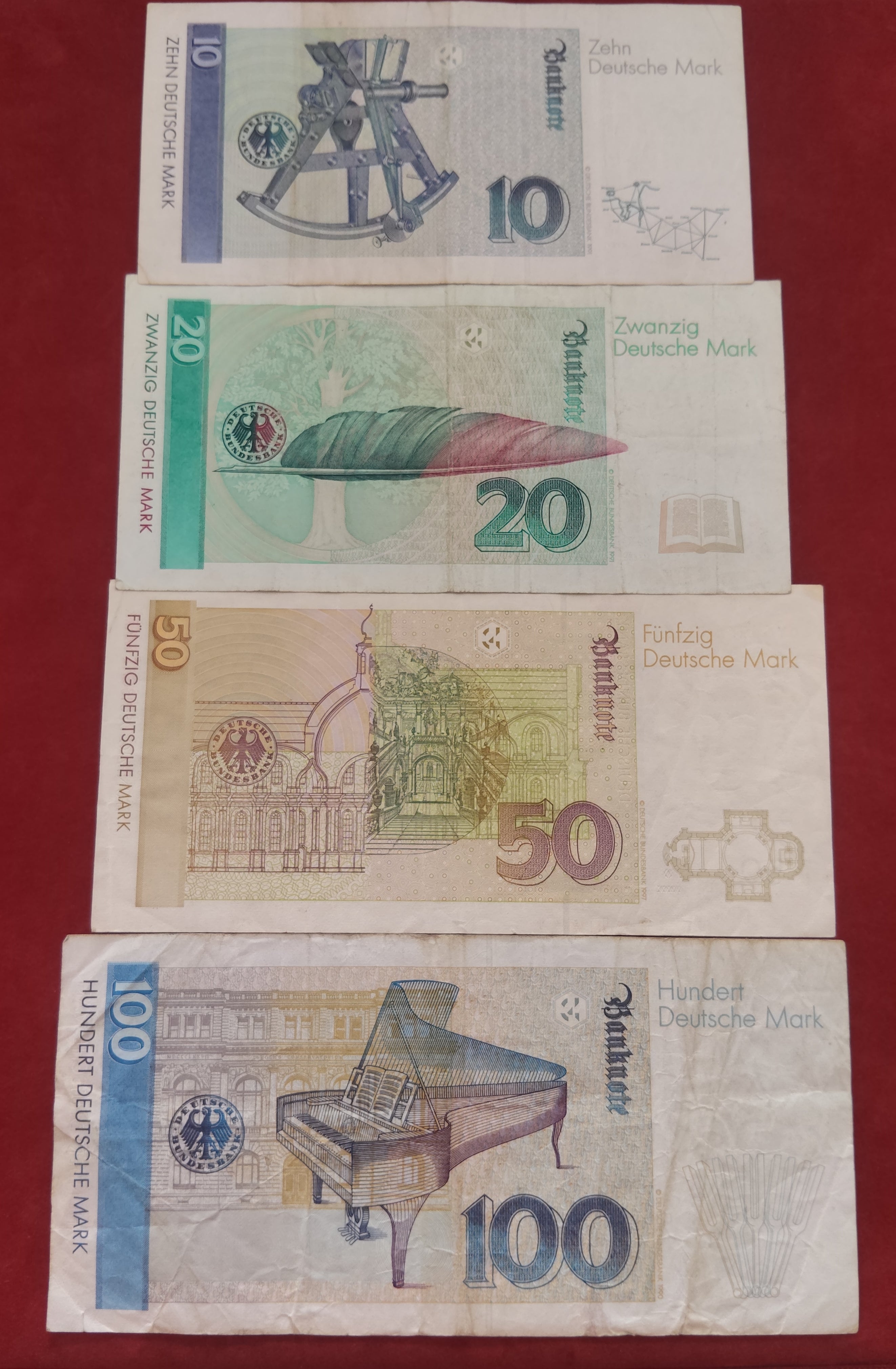 BANK OF DEUTSCHE BUNDES 10 ,20 ,50 ,100 DEUTSCHE MARK (REF: 175)