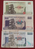 RESERVE BANK OF ZIMBABWE 50 ,100 ,1000 DOLLARS (D365)