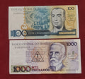 CENTRAL BANK OF BRASIL 100 ,1000 CRUZEIROS (D537)