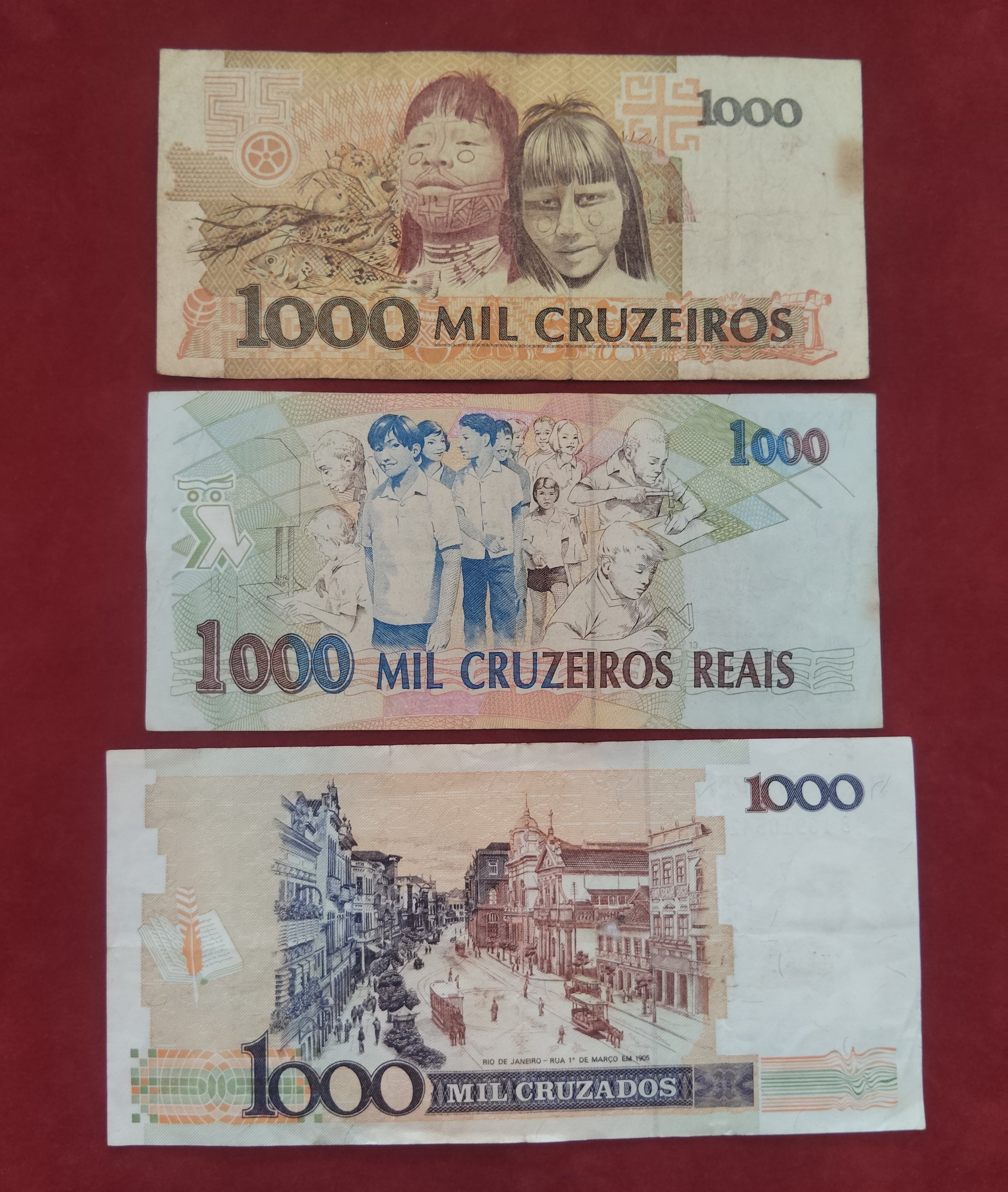 CENTRAL BANK OF BRASIL 1000 CRUZEIROS (D537)