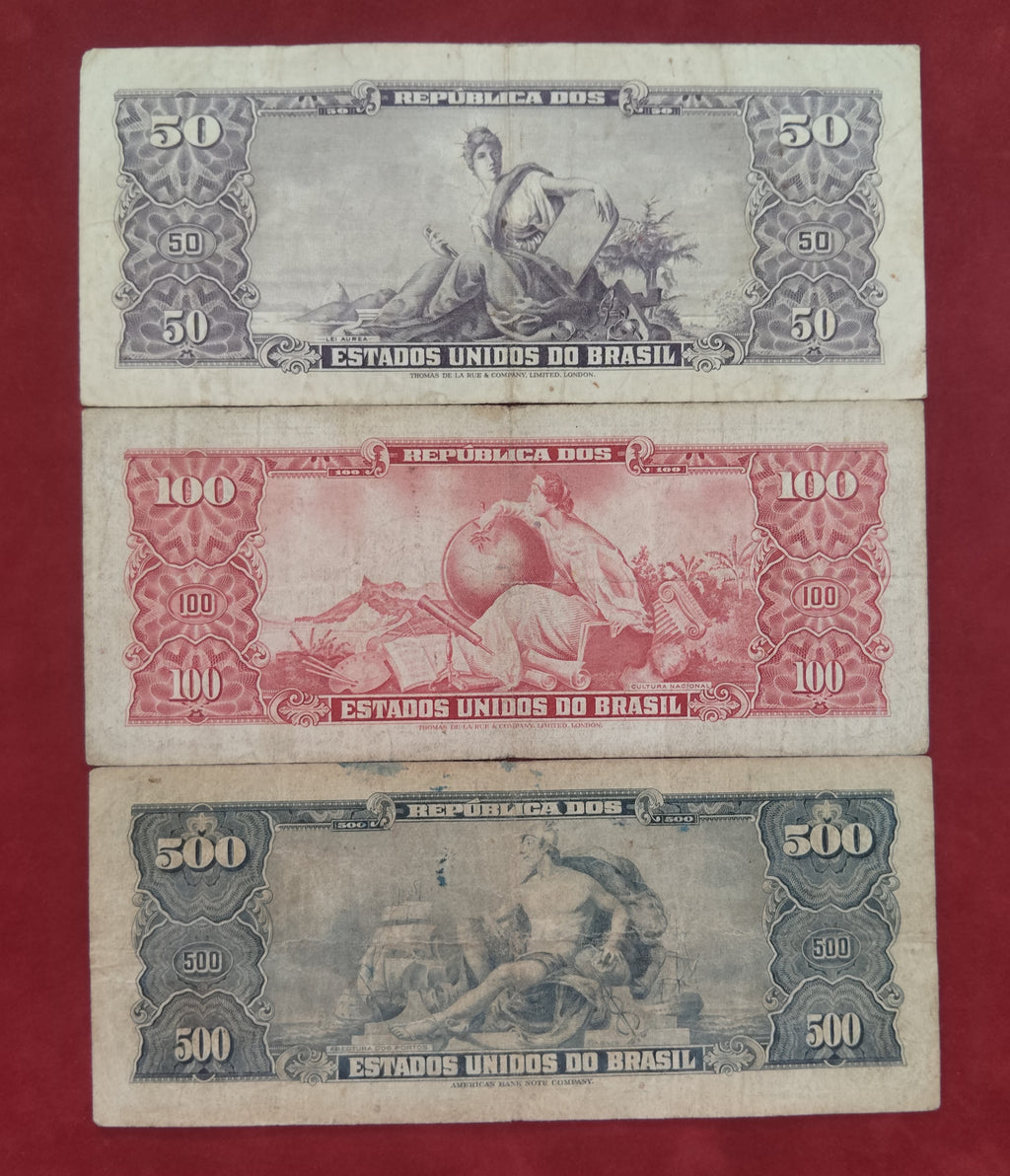 NATIONAL BANK OF TREASURY 50 ,100 ,500 ,1000 CRUZEIROS (Y037)