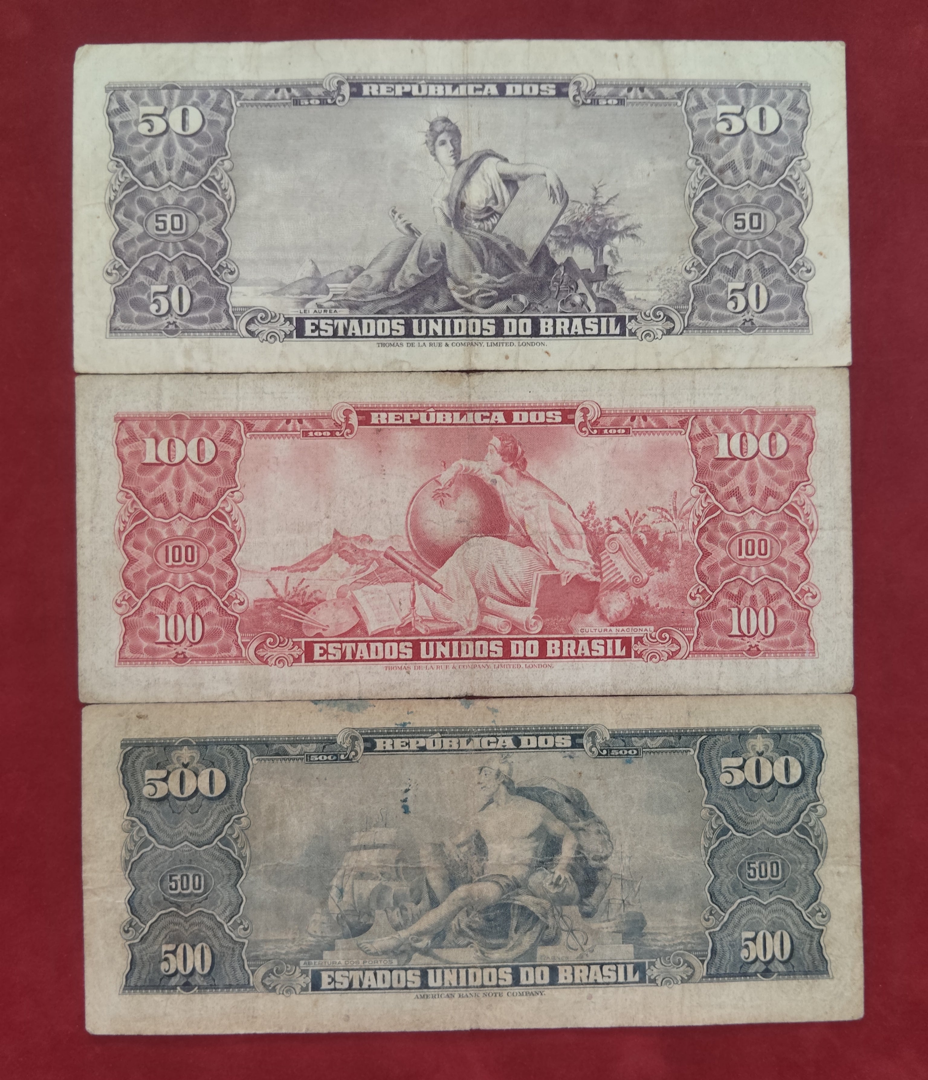 NATIONAL BANK OF TREASURY 50 ,100 ,500 ,1000 CRUZEIROS (Y037)