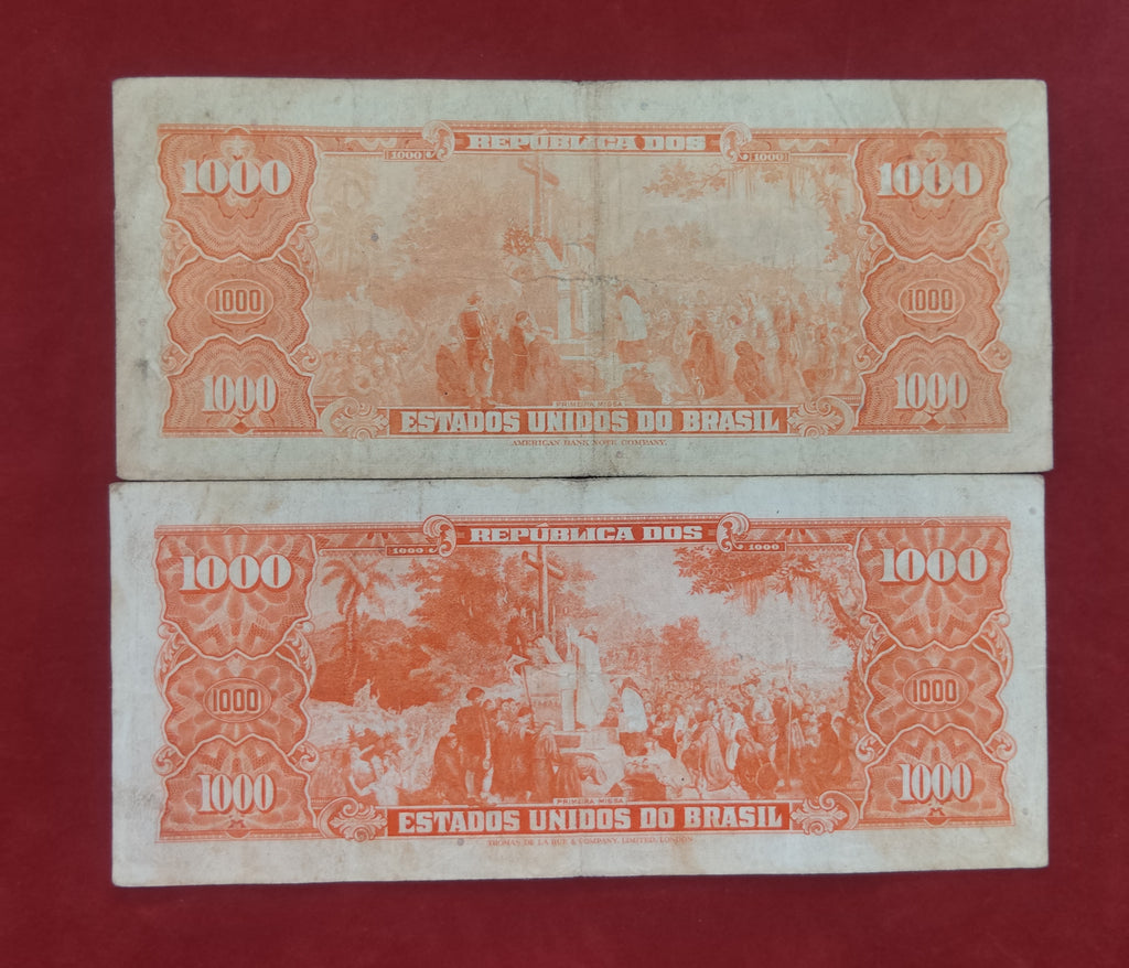 NATIONAL BANK OF TREASURY 50 ,100 ,500 ,1000 CRUZEIROS (Y037)