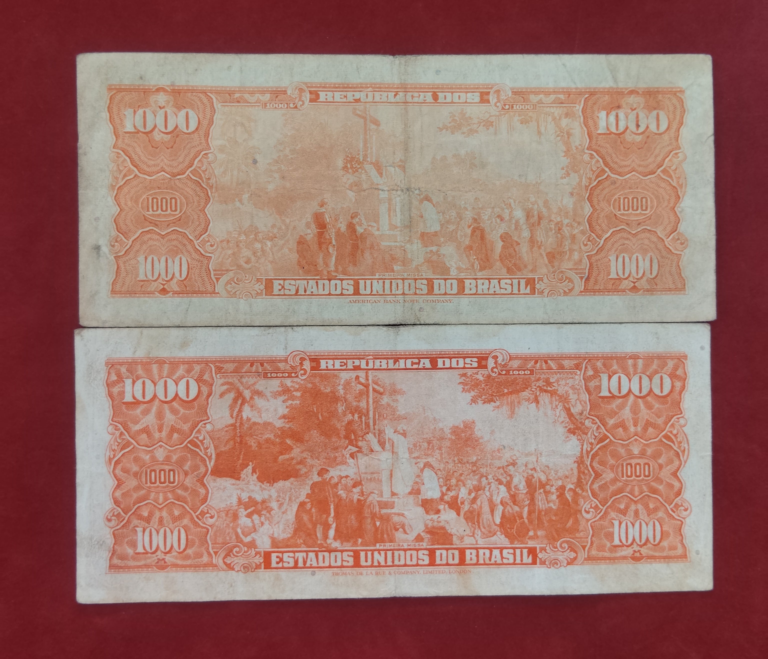 NATIONAL BANK OF TREASURY 50 ,100 ,500 ,1000 CRUZEIROS (Y037)