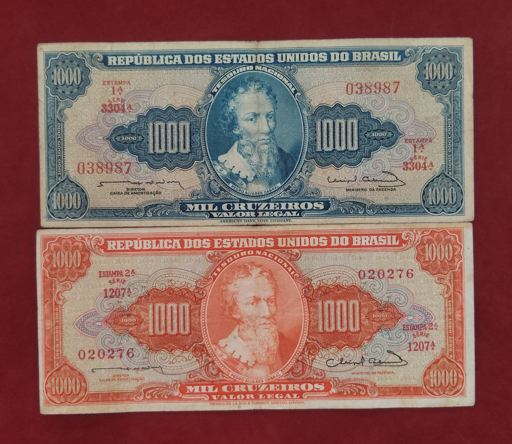 NATIONAL BANK OF TREASURY 50 ,100 ,500 ,1000 CRUZEIROS (Y037)