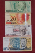 CENTRAL BANK OF BRASIL 1 ,20 REALS  50 ,100 ,500 ,1000 CRUZEIROS (D545)